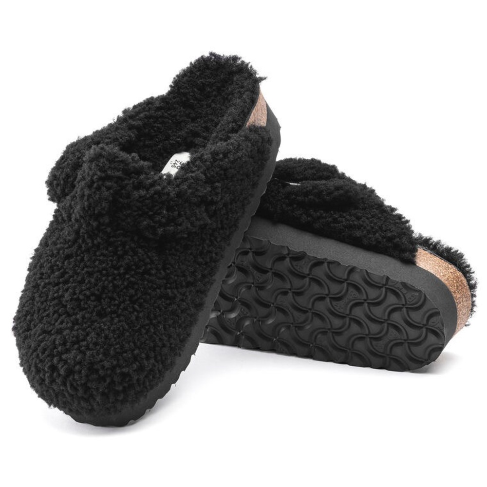 Birkenstock Boston Big Buckle Platform Teddy Black Size EU 39/ US 8